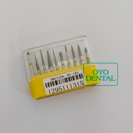 Dental Diamond Bur Finishing Set High Speed / Bur Fine Pita Kuning