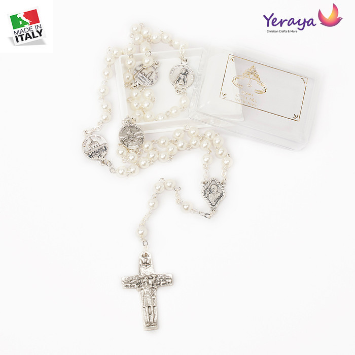 Rosario Paus Fransiskus Made In Italy Aksesoris Fashion Kalung Salib