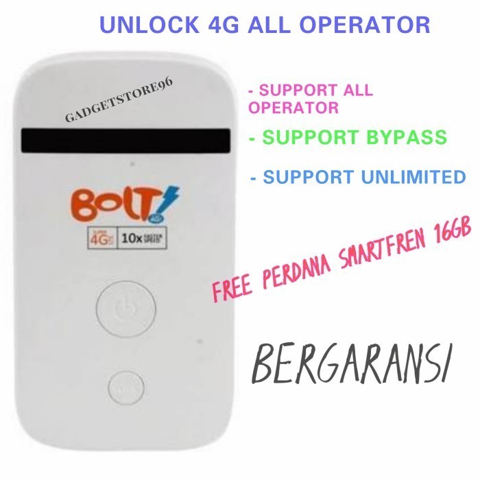 TERBARU MODEM MIFI BOLT MF90 4G UNLOCK TELKOMSEL BY.U XL INDOSAT LIVE ON SMART
