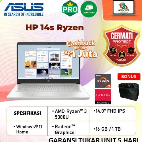 Menarik  Laptop Hp 14S Fq1032Au/Fq1035Au Ryzen 3 5300U 8Gb 512Ssd 14.0"Fhd Ips