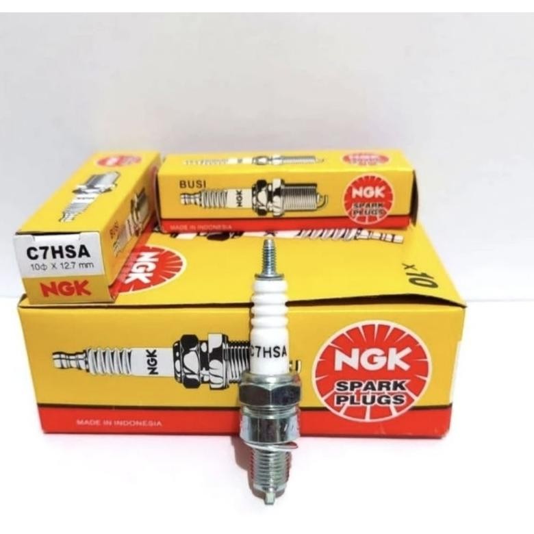 ad-77 ISI 10 PC BUSI NGK C7HSA GRAND SUPRA KEPALA PUTIH ANTI JAMUR PER KOTAK ISI 10 PCS Original