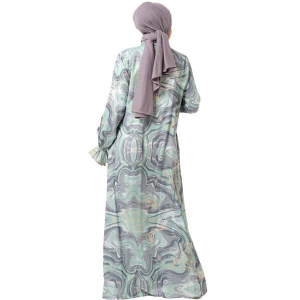 L Dress Marble Gamis Motif Dauky Poly Rayon Terbaru