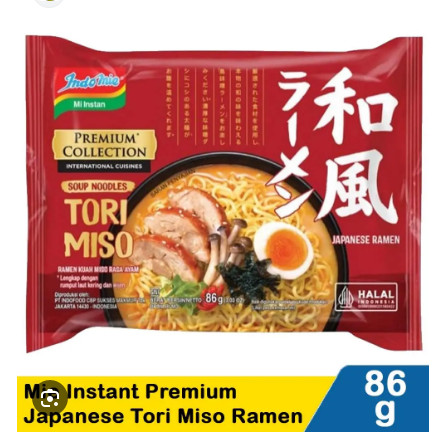 

Mie Indomie Premium Collection Tori Miso Original