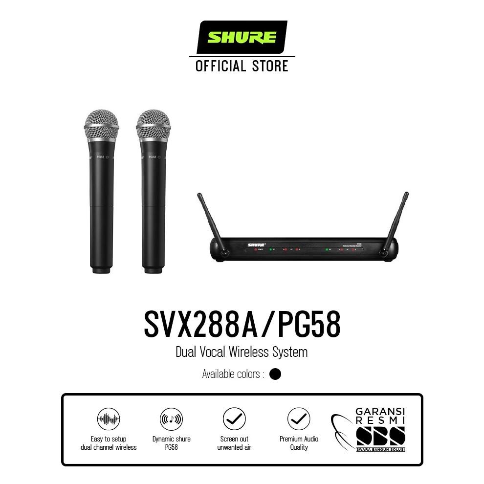 Microfon Wireless Shure Svx288A/Pg58 Dual Vocal Wireless Microphone System