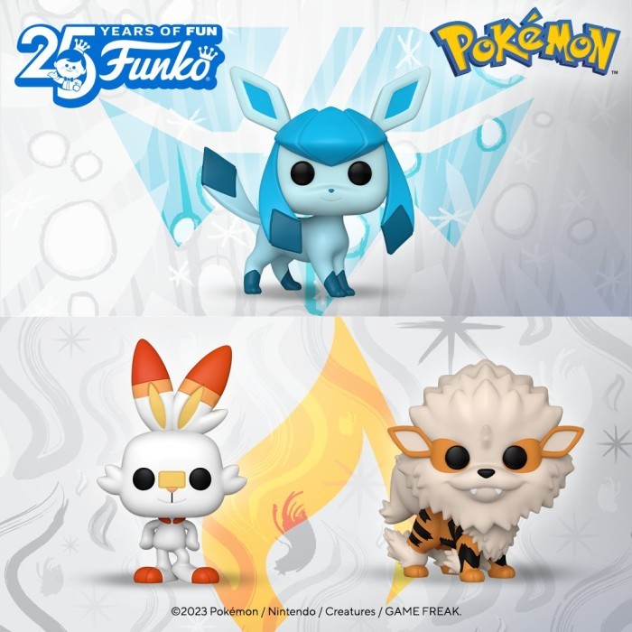 ORIGINAL Funko Pop Pokemon Glaceon Arcanine Scorbunny Figure Toy