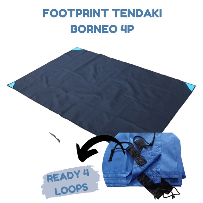 Footprint Alas Tikar Tenda Tendaki Borneo 4P Lipat Camping Waterproof