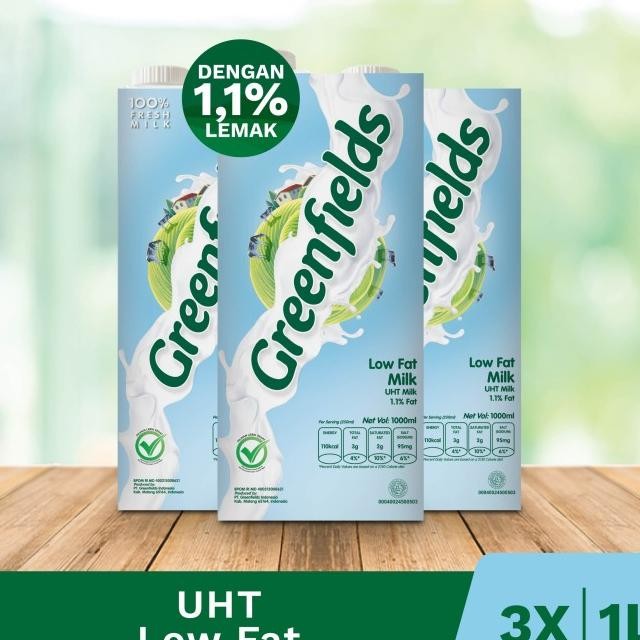 

[Triplepa] Susu Greenfields Uht Low Fat 1L X 3 Pcs