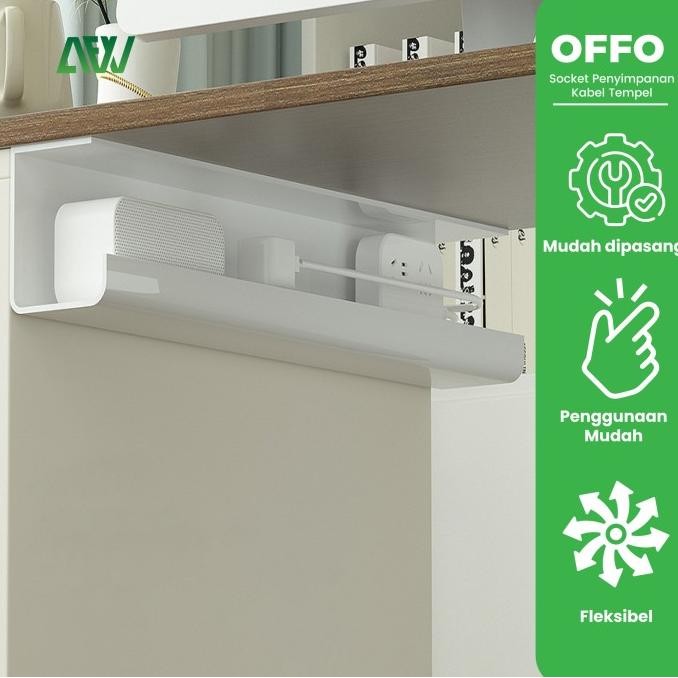 

OFFO Cable Management Tray Socket Penyimpanan Kabel Tempel Under Desk