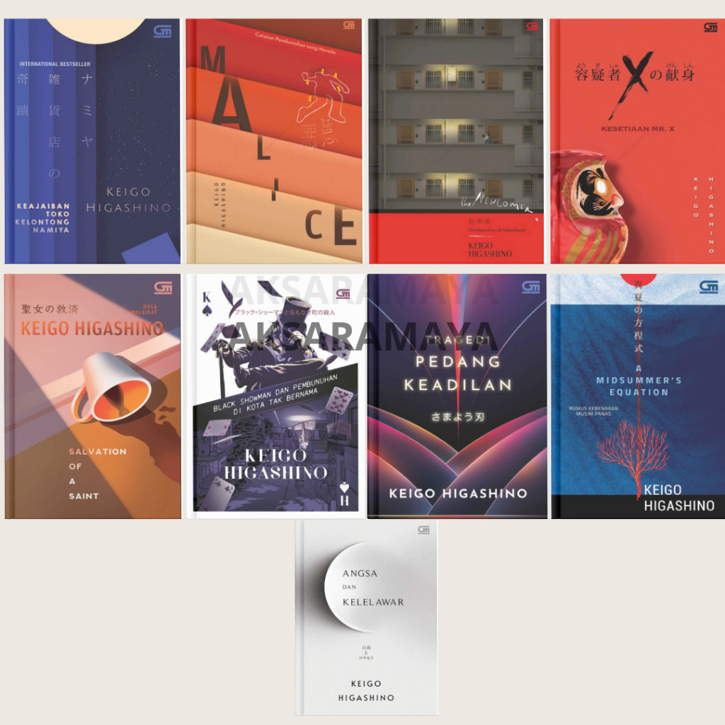 

[Indonesia] BUNDLE - Keigo Higashino - angsa dan kelelawar, rumus kebenaran musim panas, tragedi pedang keadilan, black showman, kesetiaan mr.x, salvation, keajaiban toko kelontong best seller