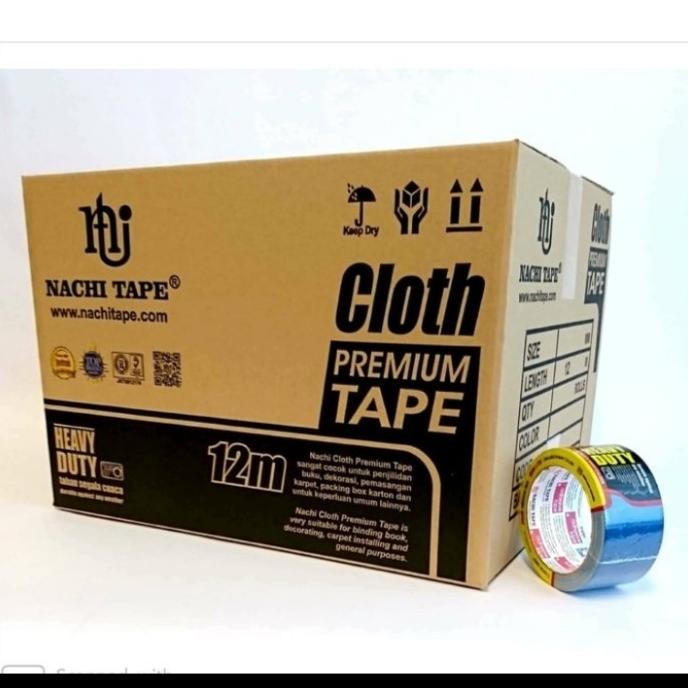 

Nachi Cloth Tape Lakban Kain 46 mm / 2 Icnh x 12 meter warna Hitam/Dus