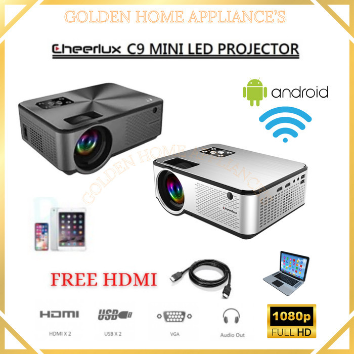 anyar@ CHEERLUX C9 Mini Proyektor Android Wifi Tv Tunner LED Proyektor