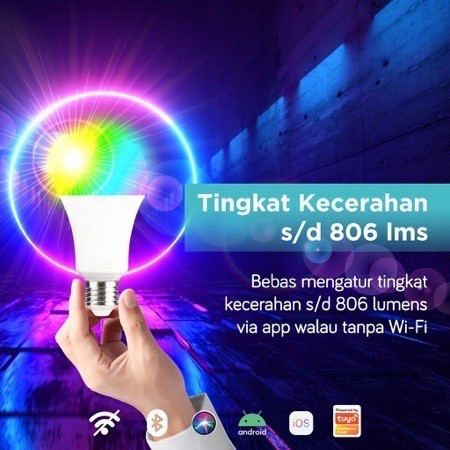 BARDI Smart LED BLUETOOTH 9W RGBWW Bulb - ORIGINAL Lampu Tidur