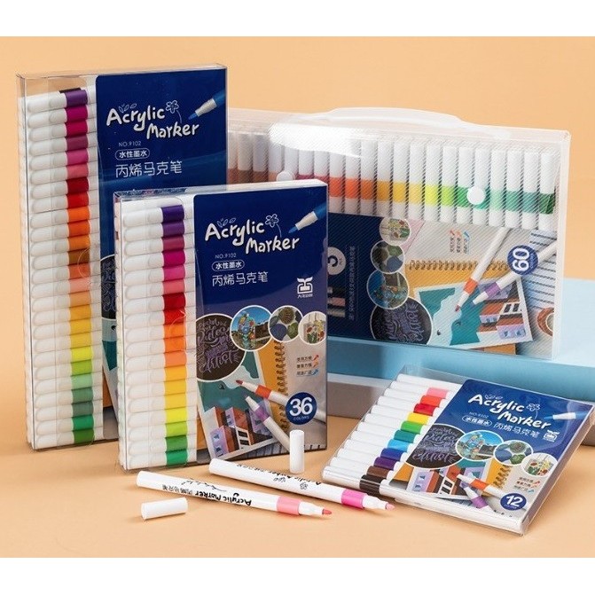 

Baru - Pen Akrilik Maker Cepat Kering Tahan Air Spidol Acrylic Painter Anak