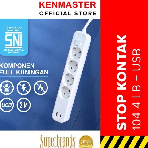 Kenmaster Stop Kontak 104 - 4 Lubang + Usb Stopkontak Colokan Listrik Colokan / Colokan Kabel Listri