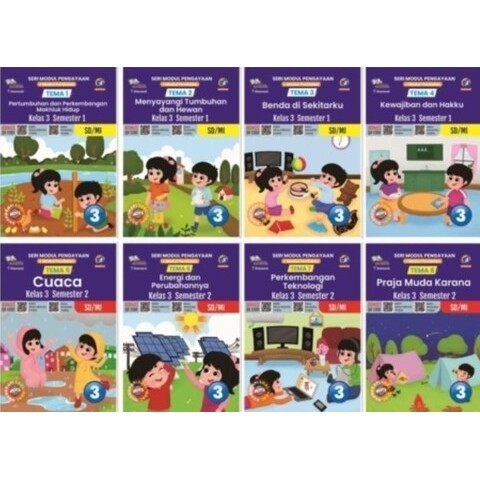 Buku LKS Tematik SD Kelas 3 Tema 1,2,3,4,5,6,7,8 Seri Modul Penilaian Dan Pengayaan