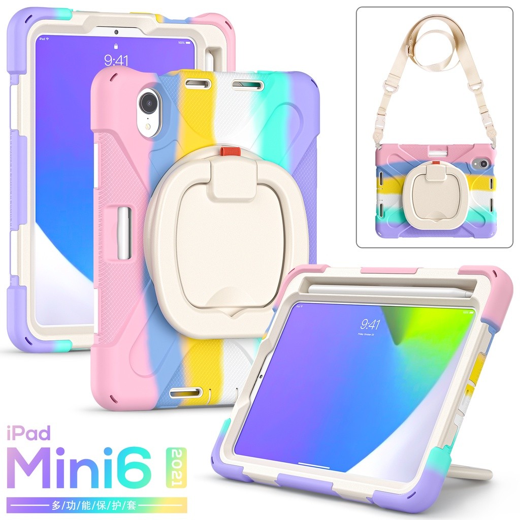 

iPad Mini 6 8.3 inci 2021 Casing Anak Berdiri Horisontal & Vertikal, Penutup Casing Tugas Berat Kasar dengan Tempat Pensil / Penyangga 360 Derajat / Cincin Tangan / Tali Bahu untuk iPad Mini 6 8.3 inci 2021 |417A6D80|