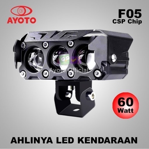 Lampu Tembak Lampu Sorot Motor Mobil Ayoto F05 3 Mata Original GARANSI