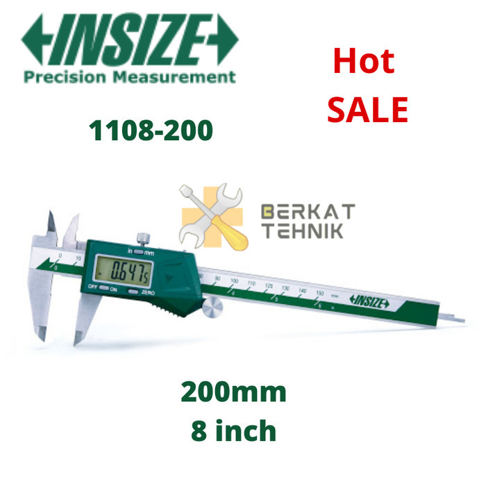 

newgan!! Insize Jangka Sorong Digital 1108-200 Sigmat Digital Caliper 8" 200mm