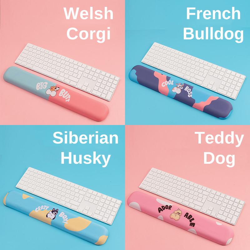 New Wrist Rest Memory Foam Cute Dog Husky Teddy Pink Keyboard