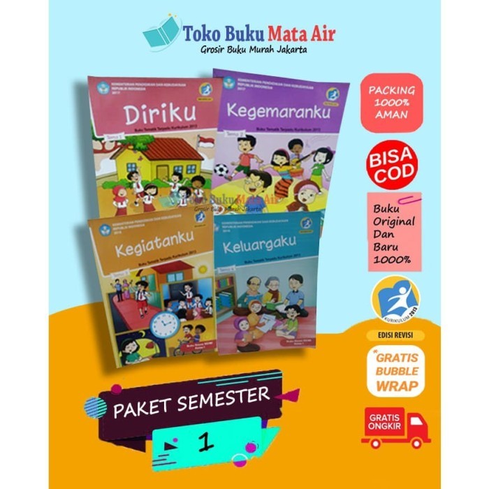 

BEST SELLER PAKET BUKU TEMATIK SD KELAS 1 SEMESTER 1 K13 REV 2018