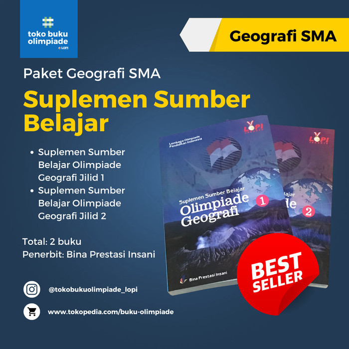 

PAKET BUKU: Suplemen Sumber Belajar Olimpiade Geografi (SMA) Jilid 1,2