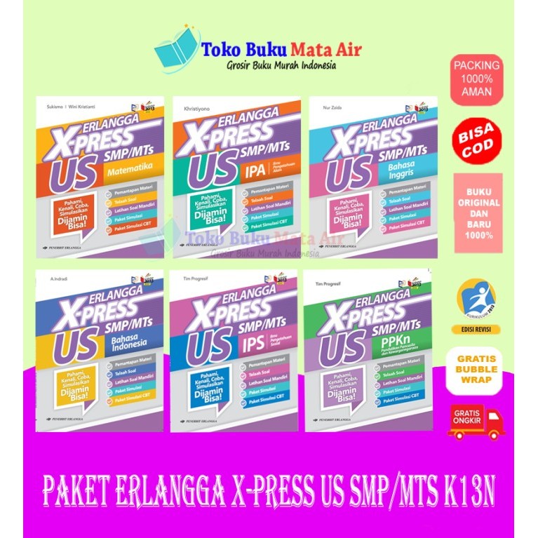

BEST SELLER PAKET ERLANGGA X-PRESS US SMP/MTS 6 BUKU K13N - ERLANGGA