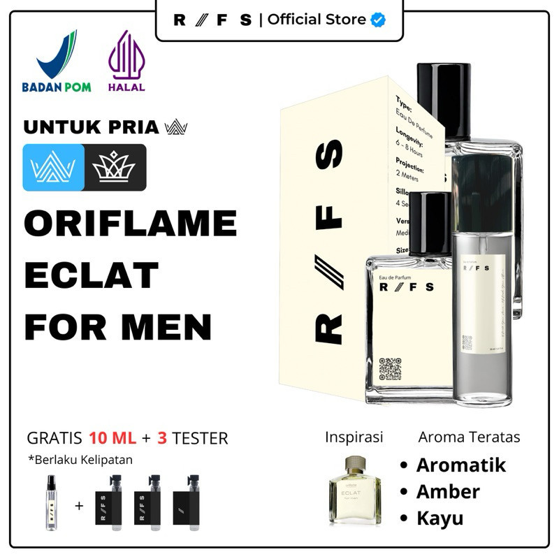 RIFS PARFUM - Oriflame Eclat for Men EDP Extrait de Parfume Pria Tahan Lama | Minyak Wangi Cowok