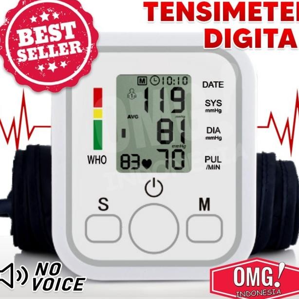 Tensimeter Digital Alat Ukur Tekanan Tensi Darah Elektrik Lcd Display Gukur Otomatis Tensi Blood Pre