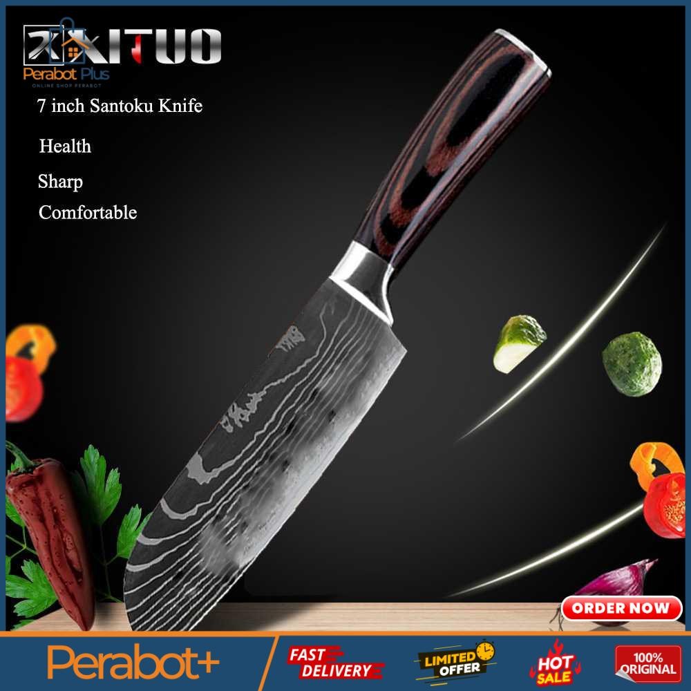 Pisau Dapur Stainless Steel Chef Damascus Pattern