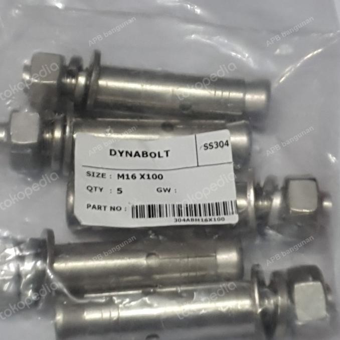 ] Dynabolt / dinabolt M16 x 100mm SS 304