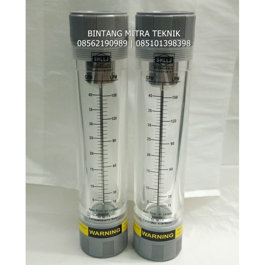 

newgan!! ROTAMETER FLOWMETER WATER TUBE 15 - 150 LPM DRAT 1 1/2