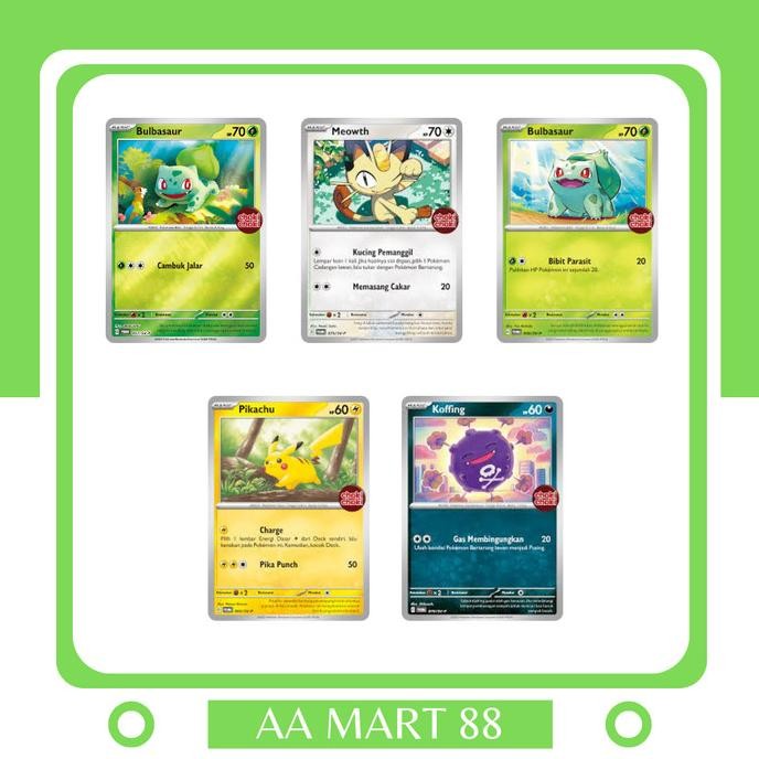 +++++] KARTU PIKACHU BULBASAUR KOFFING MEOWTH ORIGINAL