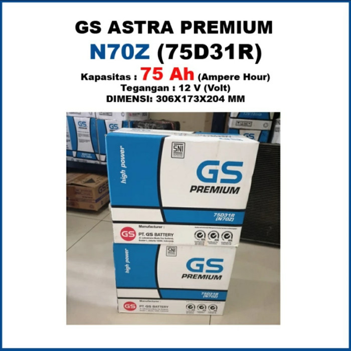 cusss order] GS N70Z Aki Mobil GS Astra Battery N70 Z