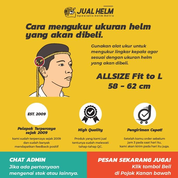 Helm Retro Cakil Modular Hijau Army Doff (Vespa / Klasik / Vintage) TEB