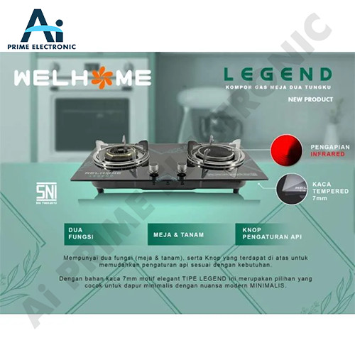ORIGINAL WELHOME LEGEND 2 TUNGKU Kompor Tanam Kompor Meja