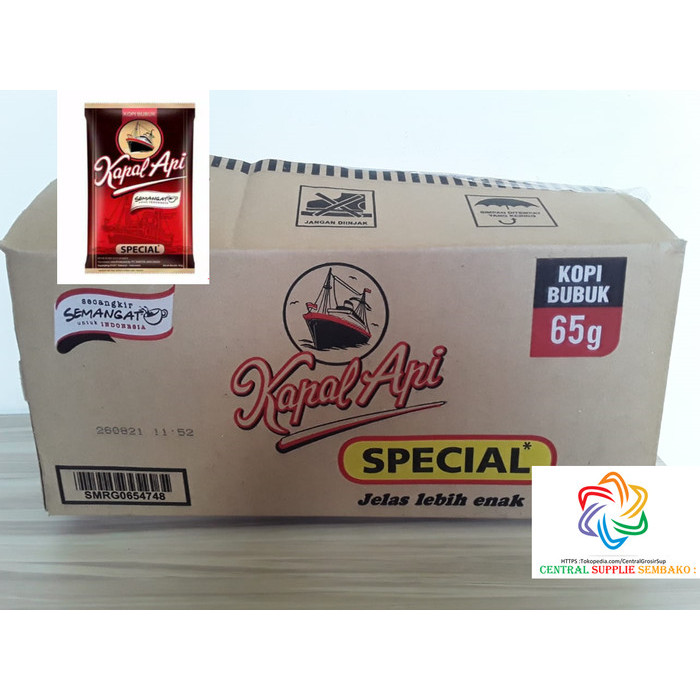 

Kapal Api Kopi Bubuk Special [ 65Gr /50Pcs/1 Karton ]