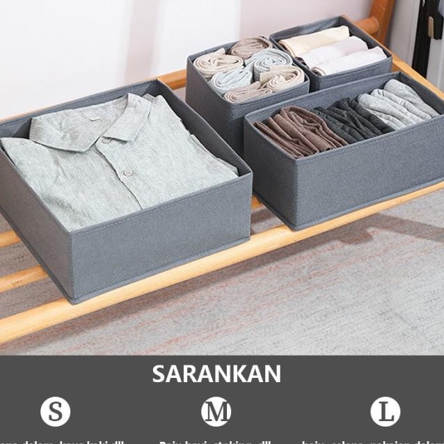 Cod 6Pcs Storage Box / Storage Box Underwear / Storage Box Sekat/Storage Box Organizer Lemari Pakaia