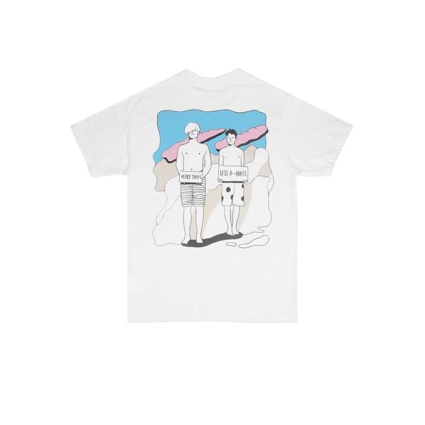 RECLAYS KAOS PRIA TSHIRT MORETREES WHITE | PUTIH