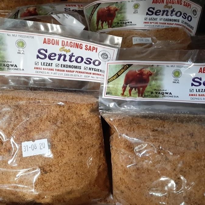 

Abon sapi cap Sentosa boyolali kemasan 1 kg. [terbaik]