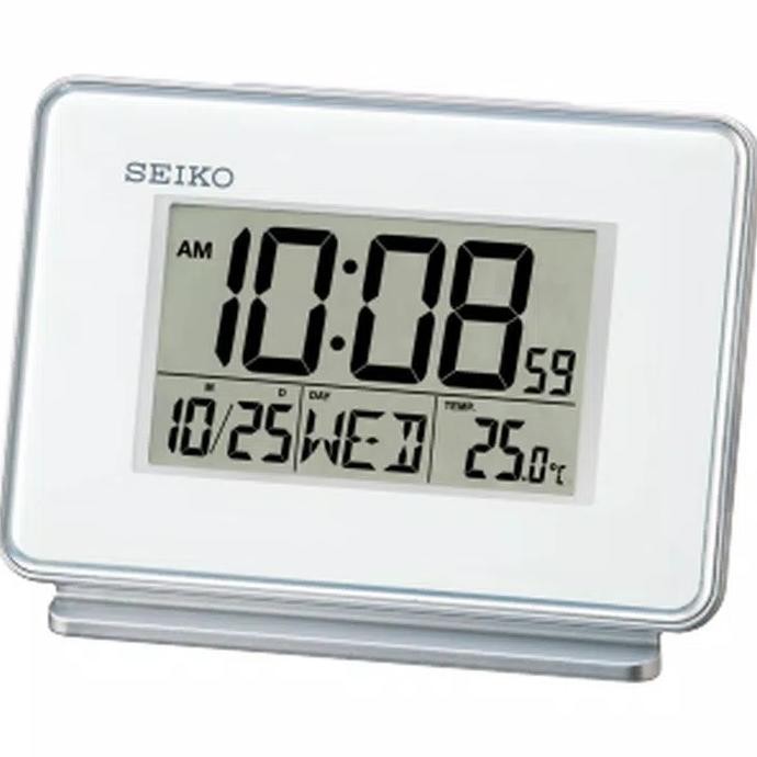 

Jam Digital Seiko QHL068W Original Meja Weker Murah Alarm Date QHL068 GVS