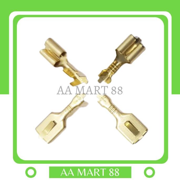 Open DS] Skun-Skun-Terminal Kabel Gepeng Cewe dan Cowo Kuningan Besar 7 mm 7x19