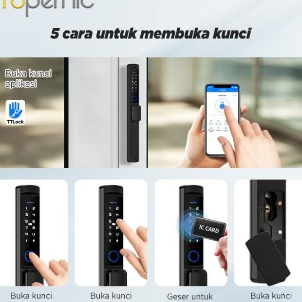 Smart Door Lo Ttlo Kunci Pintu Rumah Fingerprint Kunci Pintu Sliding Short Handle Kunci Pintu Digita