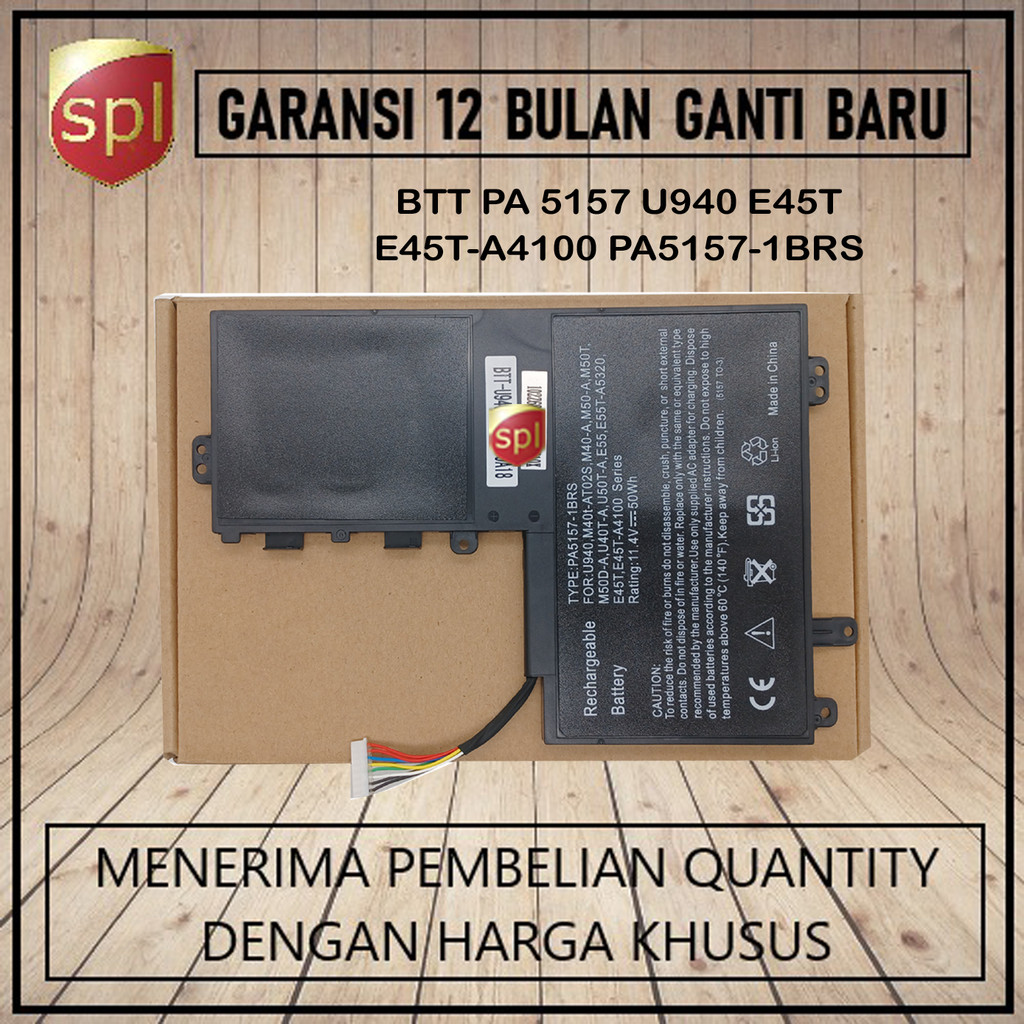 Baterai Laptop Toshiba PA5157-1BRS U940 E45T E45T-A4100