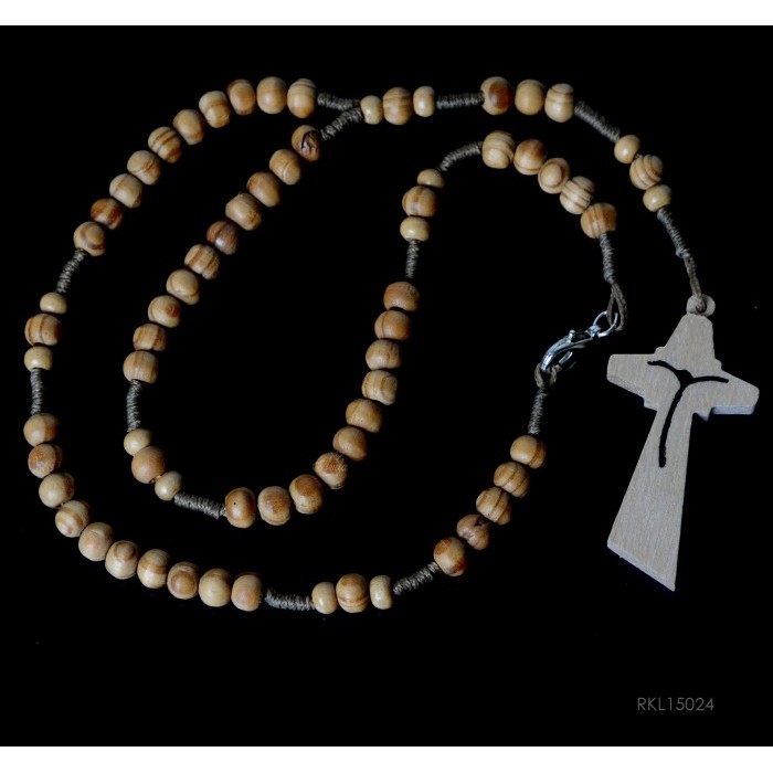 Produk Terbaik] Rosario Tali Kayu Salib Siluet Rohani Katolik