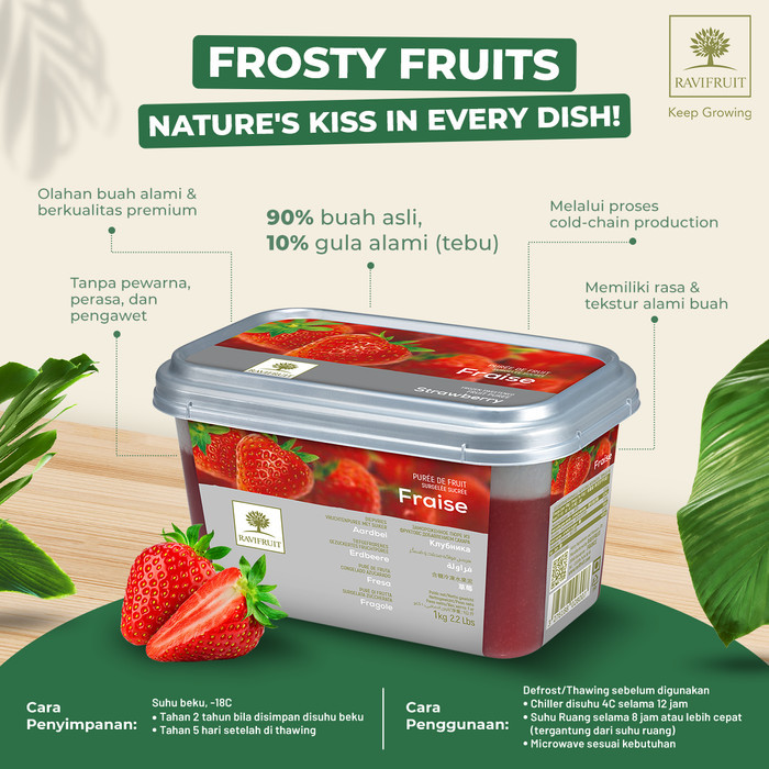 

Ravifruit Frozen Puree Strawberry Fraise 1 Kg Terbaru