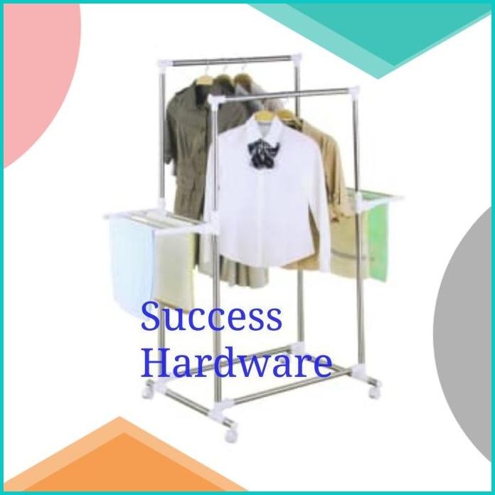 KRISBOW JEMURAN PAKAIAN DOUBLE TIANG GARMENT RACK DOUBLE ROD 140BZ4 l