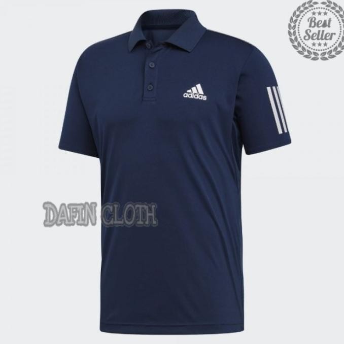 KAOS KERAH PRIA POLO SHIRT ADIDAS NEW STRIP CASUAL