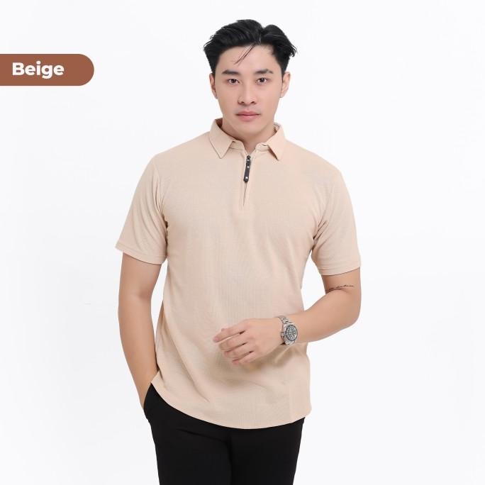 KAOS KERAH POLO SHIRT PRIA POLOS LENGAN PENDEK ORIGINAL BROGUY - BEIGE