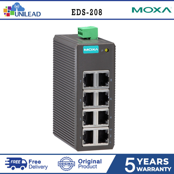 Promo Moxa Eds 208 Entry Level Unmanaged Ethernet Switches