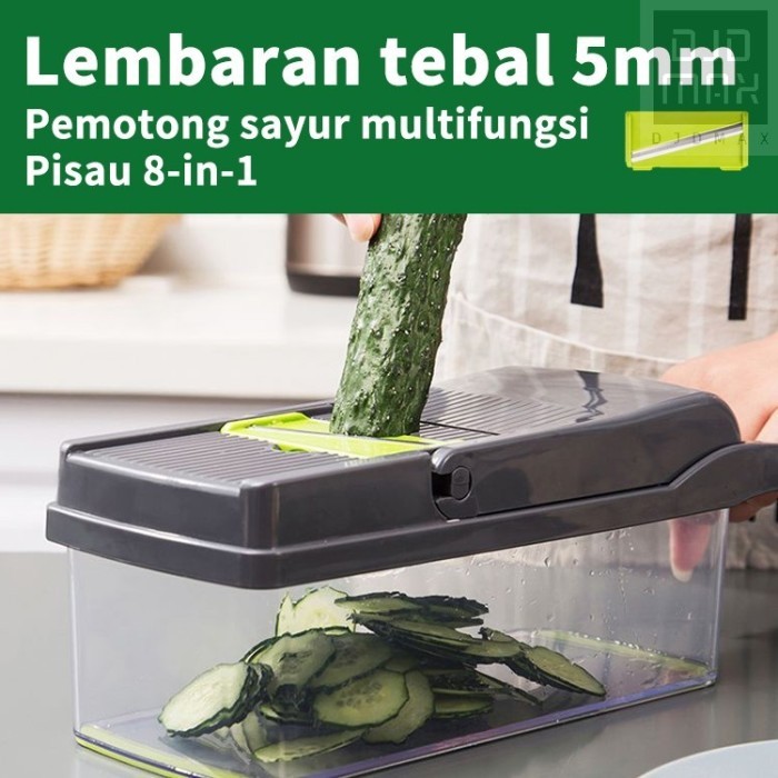 Pemotong Sayur Multifungsi Dengan Kotak, Pemotongan Otomatis